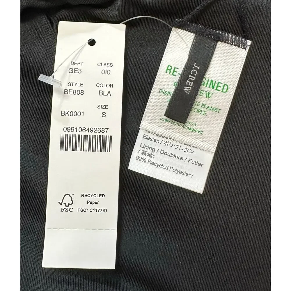 2/$15 NWT J. Crew Ribbed High-Rise Cheeky Bikini Bottom Black High-Cut Size S